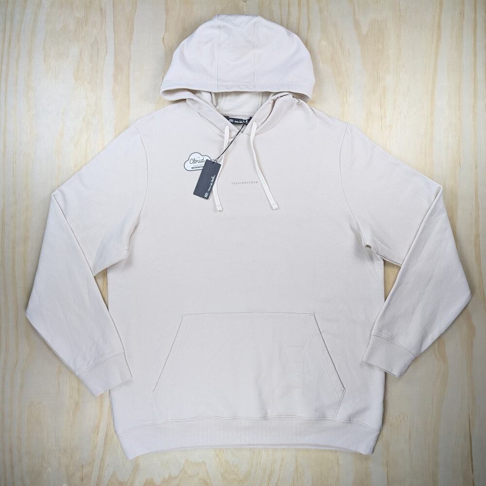 Travis Mathew Men's XXL Coastal Cloud Hoodie Moonbeam Cream Modal Pullover NWT